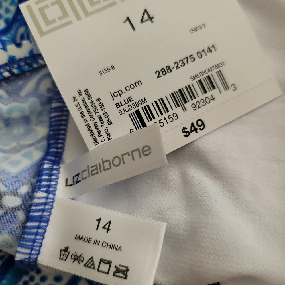 Liz Claiborne Bathing Suit Top Size 14 - Picture 10 of 11